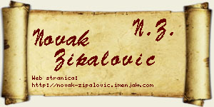 Novak Zipalović vizit kartica